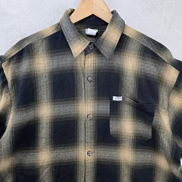 Vintage Caltop Shirt Mens XL Black Brown Plaid Chicano Lowrider Made In USA - Picture 2 of 7